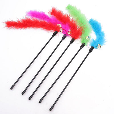 Cat Play Stick Teaser Toy With Feather