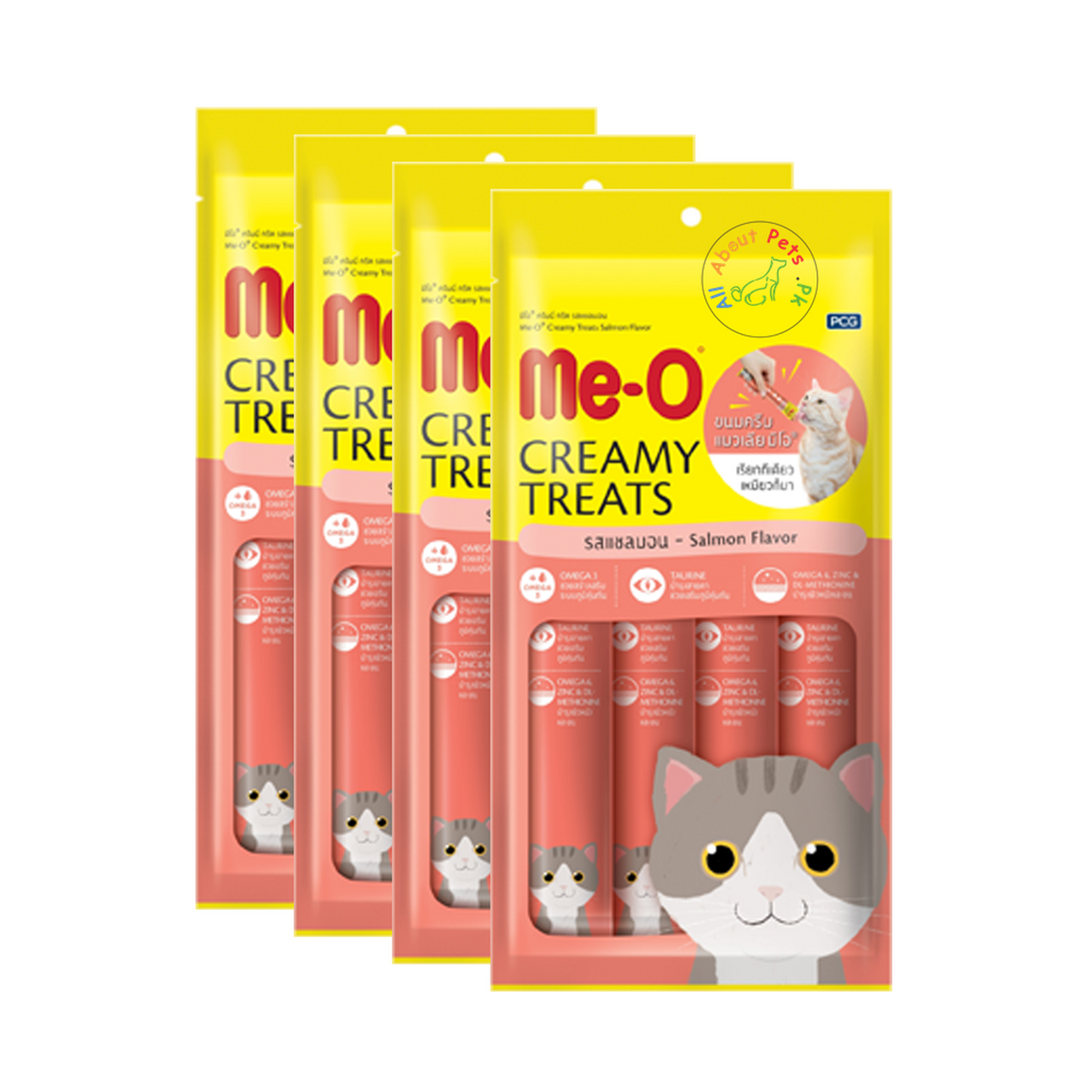 Meo Creamy Treats Salmon Flavor 15 g. (4 pcs./Pack)