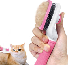 Cat & Dog Oval Grooming Comb Brush With Push Button