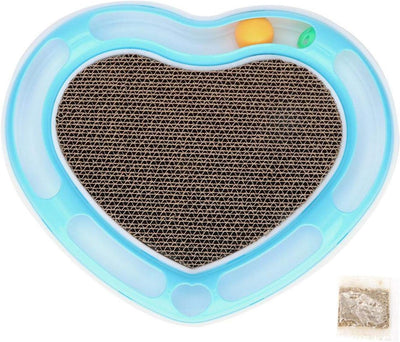 Cat Toy Heart Shape Cat Scratcher Pad With Running Track