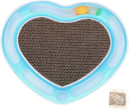 Cat Toy Heart Shape Cat Scratcher Pad With Running Track