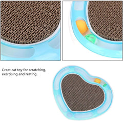Cat Toy Heart Shape Cat Scratcher Pad With Running Track