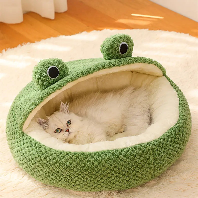 Frog Shape Cat Bed -  Pet Cages & Houses Cute Warm Pet Beds