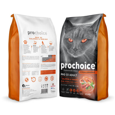 Prochoice Pro33 Adult Cat Food Salmon & Shrimp Recipe - 2 KG
