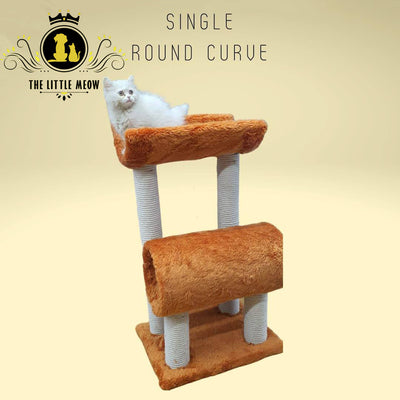 Cat Scratch Post Plush Full Round, 4 Poles & Curve Top