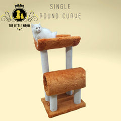Cat Scratch Post Plush Full Round, 4 Poles & Curve Top