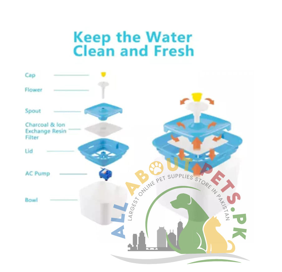 Water Fountain For Cats 2.0 Litres