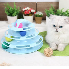 Cat Tower Toy Interactive Toys For Cat Three Tier Turntable Cat Intellectual Track Tower Funny Cat Toy